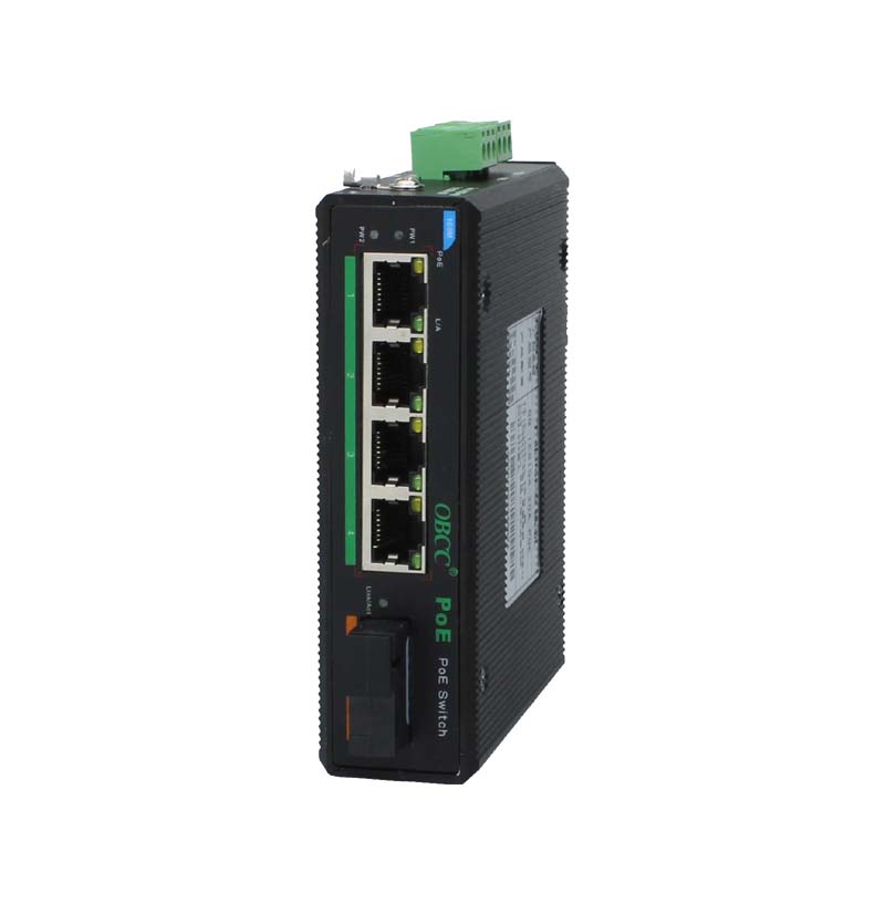 百兆1光4電工業PoE交換機 百兆1光4電工業PoE交換機